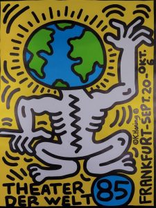 Keith Haring "Theatre der Welt" 1985, serigrafia su carta, cm 119x84