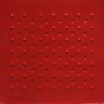 Angelo Brescianini N.85 spari pistola, lastra d'acciaio inox, cm 80x80