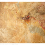 Pittura velata 1, olio e collage su tela preparata, 160x200 cm