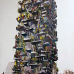 “Bosco verticale” 2019	 Olio su tela 180 x 130 cm