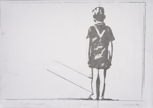giosetta_fioroni-aspettando_godot-1970-vernice_alluminio_e_matita_su_carta-100x70_cm