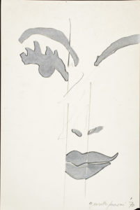 giosetta_fioroni-fisionomie-1970-vernice_alluminio_e_matita_su_carta-30x20_cm