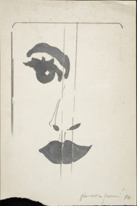 giosetta_fioroni-fisionomie-1970-vernice_alluminio_e_matita_su_carta-30x20_cm