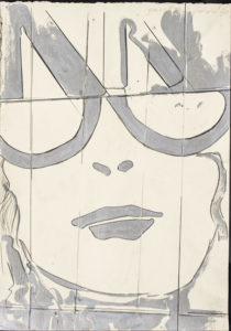 giosetta_fioroni-frammento-ragazza_a_villa_r-1968-vernice_alluminio_e_matita_su_carta-50x35_cm