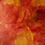 Velato rosso, 2017, oil and collage on canvas, 160 x 200 cm