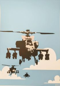 Banksy, Happy Choppers, 2003,silk-screen print, cm 70x50