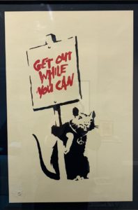 Banksy, Get out while you can, 2004, silk-screen print, cm 50x35