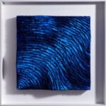 Lands pure pigment blu, 2019, paste cementizie, sughero, collanti, pigmenti puri su tavola, cm 55x55.